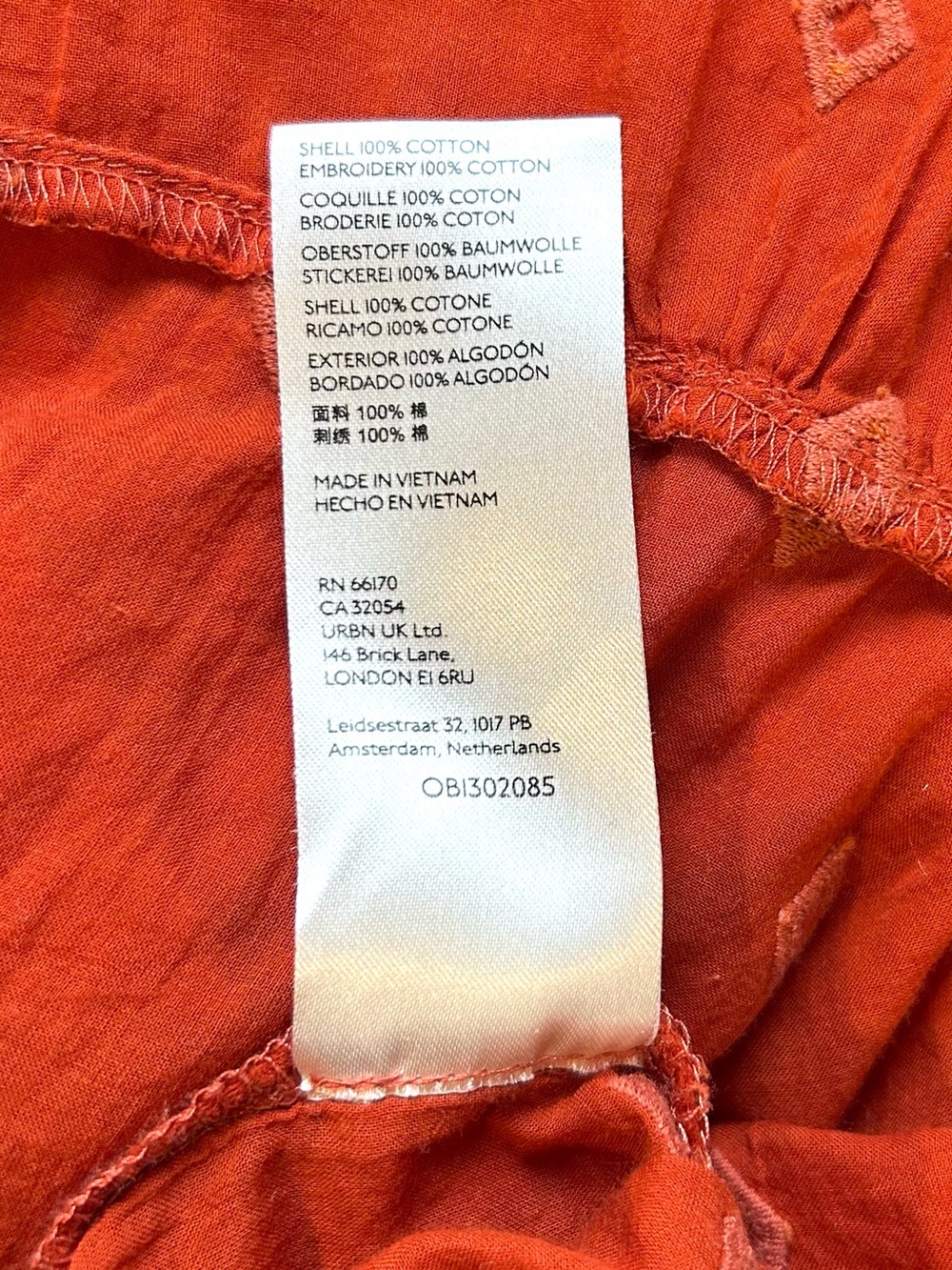 PILCRO Anthropologie Burnt Orange Tiered Tunic Cotton Boho Lightweight Size S - Picture 9 of 9